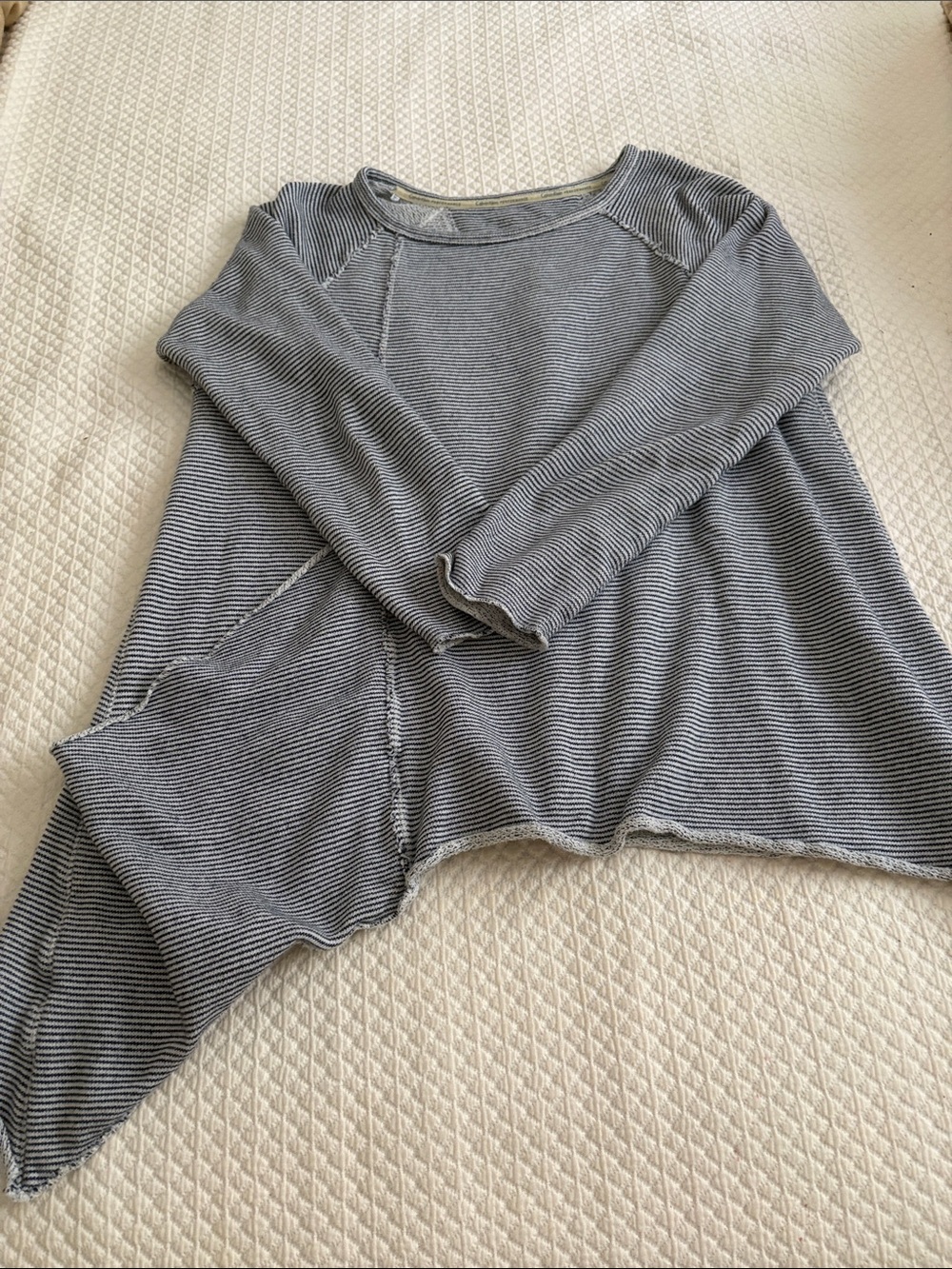 Calvin Klein Performance Navy & White Striped Scoop Neck Sweater